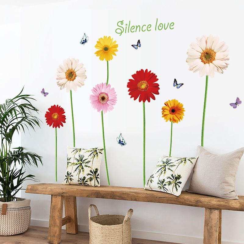 Casa si Gradina - Decoratiuni - Stickere decorative - Sticker decorativ, Flori Gerbera, 125 cm, 803STK - Infinity.ro