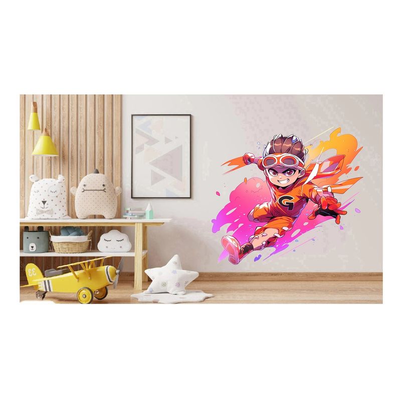 Casa si Gradina - Decoratiuni - Stickere decorative - Sticker decorativ Baiat Supererou, Portocaliu, 60 m, 1311STK-4 - Infinity.ro