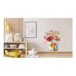 Casa si Gradina - Decoratiuni - Stickere decorative - Sticker decorativ, Borcan cu Flori, Multicolor, 66 cm, 1265STK-3 - Infinity.ro
