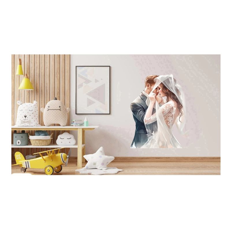 Casa si Gradina - Decoratiuni - Stickere decorative - Sticker decorativ, Tineri Casatoriti, Alb, 78 cm, 1284STK-5 - Infinity.ro