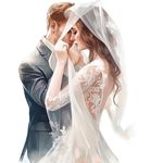 Casa si Gradina - Decoratiuni - Stickere decorative - Sticker decorativ, Tineri Casatoriti, Alb, 78 cm, 1284STK-5 - Infinity.ro