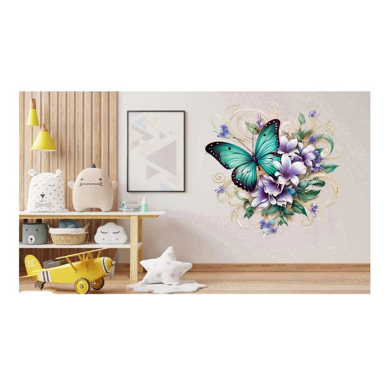 Casa si Gradina - Decoratiuni - Stickere decorative - Sticker decorativ Fluture, Verde, 63 cm, 1316STK-4 - Infinity.ro