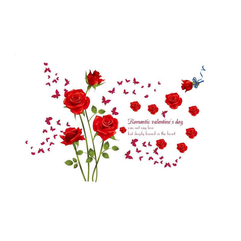 Casa si Gradina - Decoratiuni - Stickere decorative - Sticker decorativ, Trandafiri rosii 147 cm, 128STK - Infinity.ro