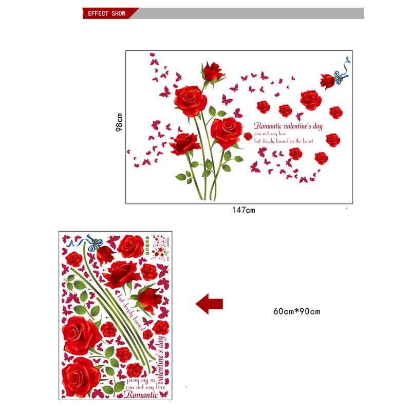 Casa si Gradina - Decoratiuni - Stickere decorative - Sticker decorativ, Trandafiri rosii 147 cm, 128STK - Infinity.ro