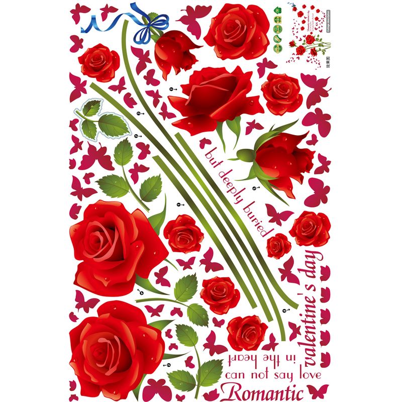 Casa si Gradina - Decoratiuni - Stickere decorative - Sticker decorativ, Trandafiri rosii 147 cm, 128STK - Infinity.ro