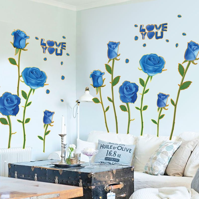 Casa si Gradina - Decoratiuni - Stickere decorative - Sticker decorativ, Trandafiri albastrii, 100 cm, 817STK - Infinity.ro