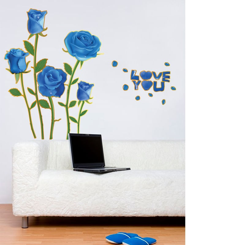 Casa si Gradina - Decoratiuni - Stickere decorative - Sticker decorativ, Trandafiri albastrii, 100 cm, 817STK - Infinity.ro