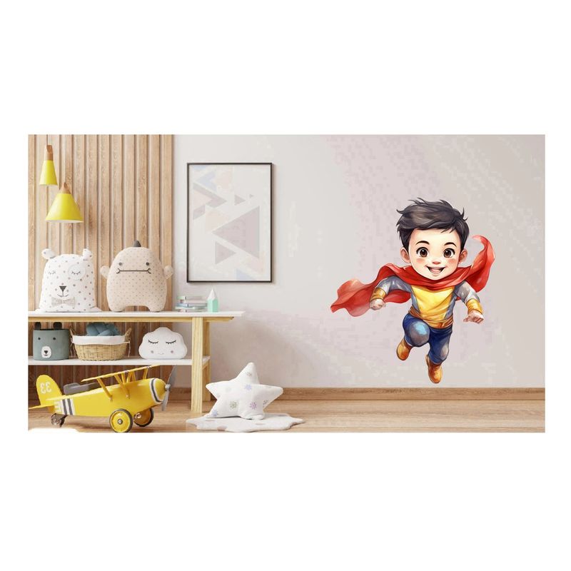 Casa si Gradina - Decoratiuni - Stickere decorative - Sticker decorativ Baiat Supererou, Rosu, 67 cm, 1309STK-2 - Infinity.ro