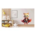 Casa si Gradina - Decoratiuni - Stickere decorative - Sticker decorativ, Pisica Supererou, Rosu, 66 cm, 1318STK-4 - Infinity.ro