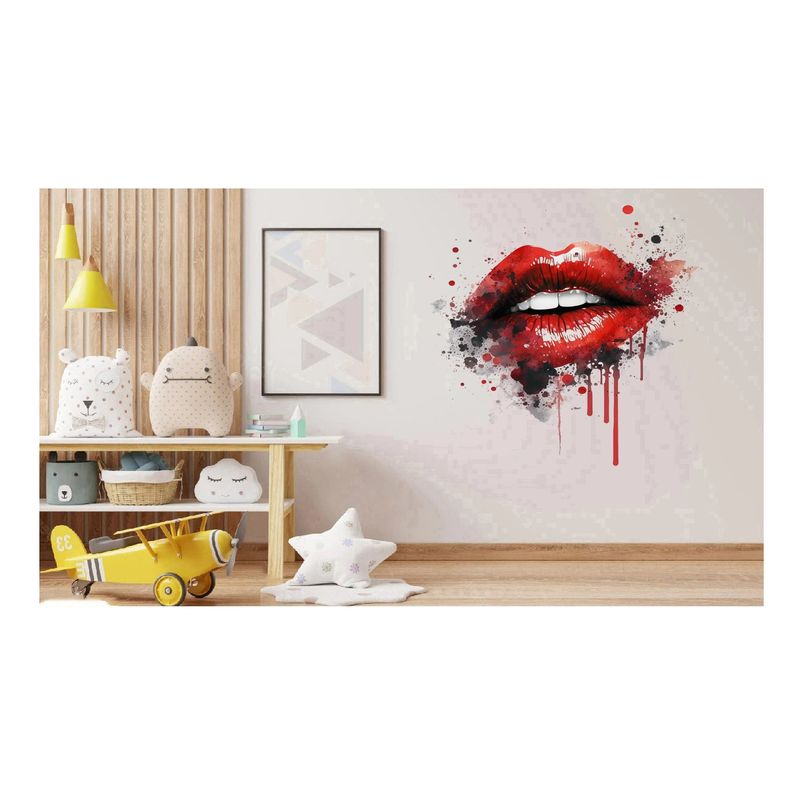 Casa si Gradina - Decoratiuni - Stickere decorative - Sticker decorativ, Buze, Rosu, 60 cm, 1302STK-3 - Infinity.ro