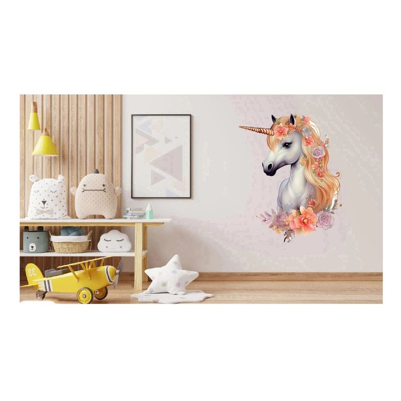 Casa si Gradina - Decoratiuni - Stickere decorative - Sticker decorativ, Unicorn, Portocaliu, 70 cm, 1287STK-5 - Infinity.ro