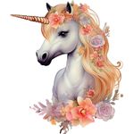 Casa si Gradina - Decoratiuni - Stickere decorative - Sticker decorativ, Unicorn, Portocaliu, 70 cm, 1287STK-5 - Infinity.ro
