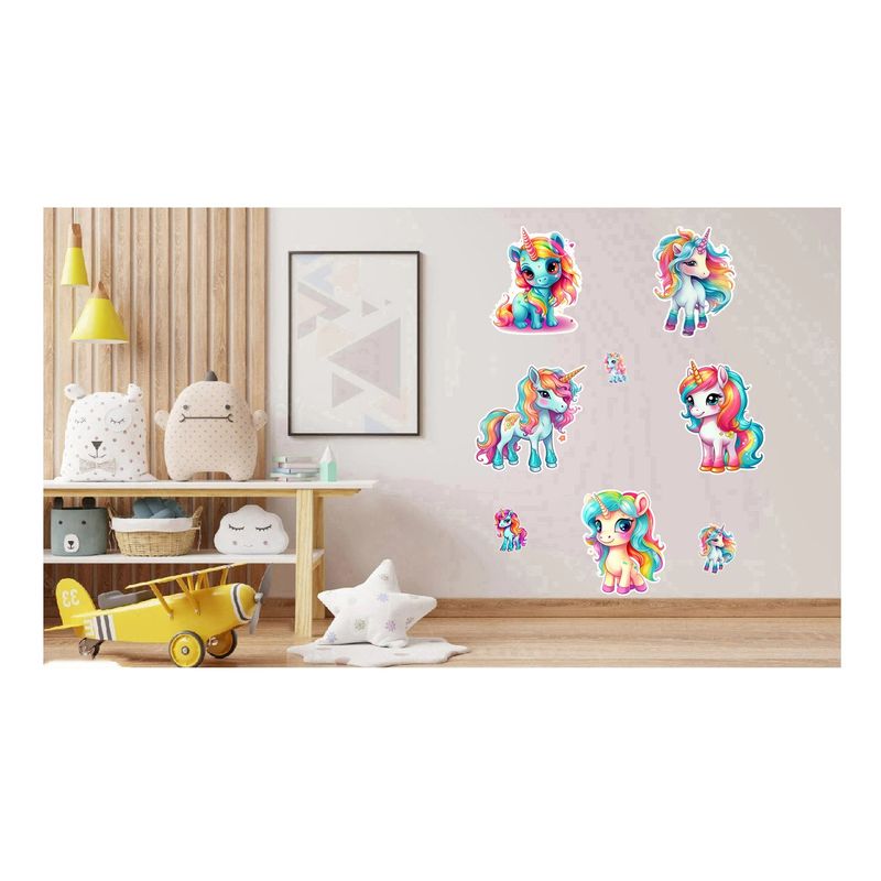 Casa si Gradina - Decoratiuni - Stickere decorative - Sticker decorativ Waterproof cu Unicorni,  78x60 cm, 1314STK-2 - Infinity.ro