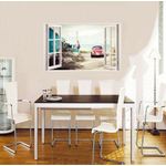 Casa si Gradina - Decoratiuni - Stickere decorative - Sticker decorativ, Fereastra 3D, Masina, 85 cm, 519STK - Infinity.ro