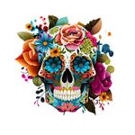 Casa si Gradina - Decoratiuni - Stickere decorative - Sticker decorativ, Sugar Skull, Multicolor, 64 cm, 1201STK-3 - Infinity.ro