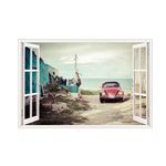 Casa si Gradina - Decoratiuni - Stickere decorative - Sticker decorativ, Fereastra 3D, Masina, 85 cm, 519STK - Infinity.ro