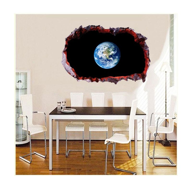 Casa si Gradina - Decoratiuni - Stickere decorative - Sticker decorativ, gaura in perete 3D,  Planeta, 85 cm, 1038STK-2 - Infinity.ro