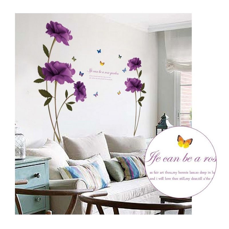 Casa si Gradina - Decoratiuni - Stickere decorative - Sticker decorativ, Flori mov, 140 cm, 797STK - Infinity.ro