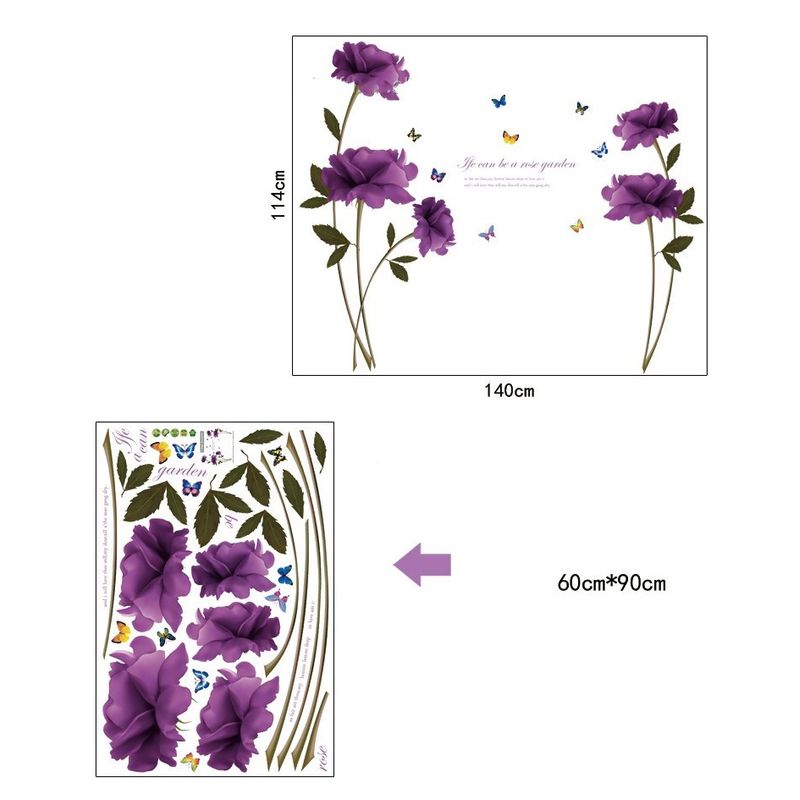 Casa si Gradina - Decoratiuni - Stickere decorative - Sticker decorativ, Flori mov, 140 cm, 797STK - Infinity.ro