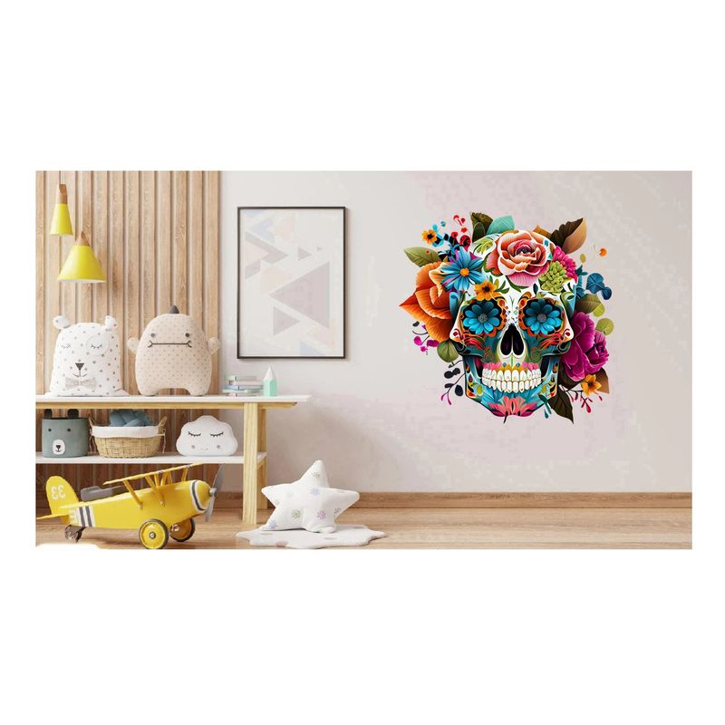 Casa si Gradina - Decoratiuni - Stickere decorative - Sticker decorativ, Sugar Skull, Multicolor, 64 cm, 1201STK-3 - Infinity.ro