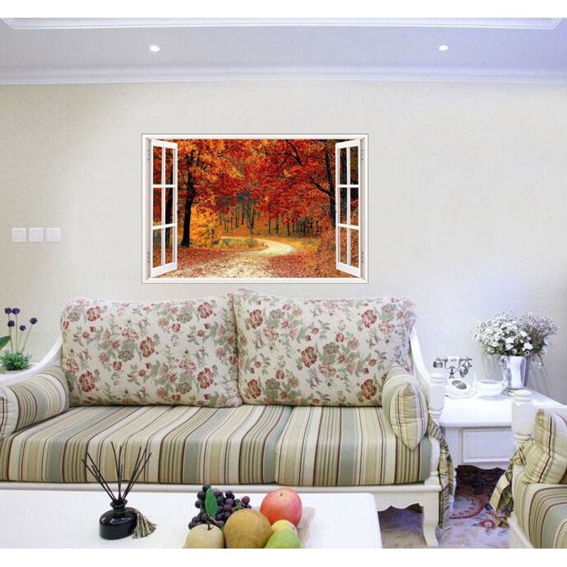 Casa si Gradina - Decoratiuni - Stickere decorative - Sticker decorativ, Fereastra 3D, Padure, 85 cm, 542STK-4 - Infinity.ro
