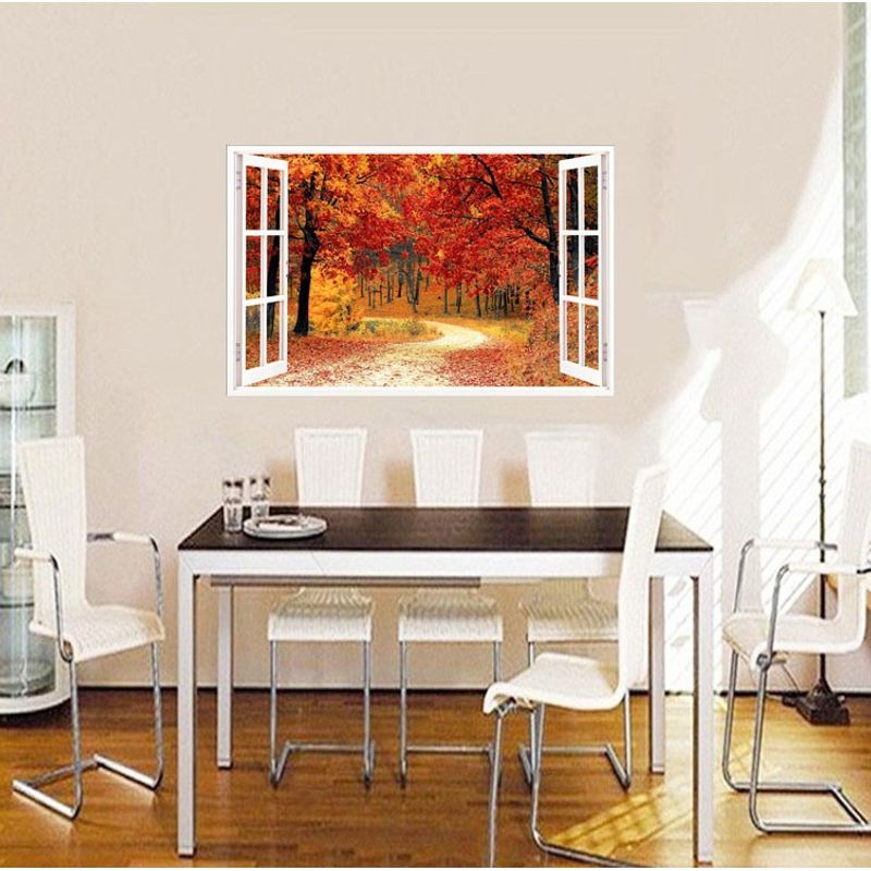 Casa si Gradina - Decoratiuni - Stickere decorative - Sticker decorativ, Fereastra 3D, Padure, 85 cm, 542STK-4 - Infinity.ro