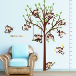 Casa si Gradina - Decoratiuni - Stickere decorative - Sticker decorativ, masuratoare cu maimutele, 182 cm, 89STK - Infinity.ro