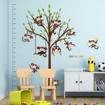 Casa si Gradina - Decoratiuni - Stickere decorative - Sticker decorativ, masuratoare cu maimutele, 182 cm, 89STK - Infinity.ro