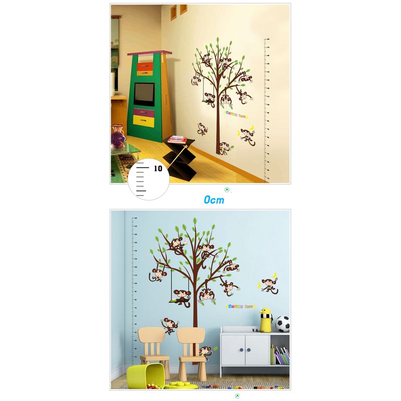 Casa si Gradina - Decoratiuni - Stickere decorative - Sticker decorativ, masuratoare cu maimutele, 182 cm, 89STK - Infinity.ro