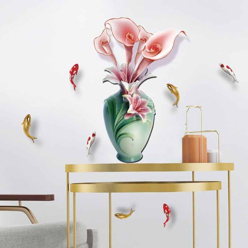 Casa si Gradina - Decoratiuni - Stickere decorative - Sticker decorativ, Vaza cu flori, 65 cm, 814STK - Infinity.ro