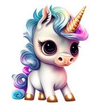 Casa si Gradina - Decoratiuni - Stickere decorative - Sticker decorativ, Unicorn, Albastru, 75 cm, 1202STK-1 - Infinity.ro