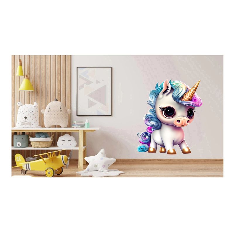 Casa si Gradina - Decoratiuni - Stickere decorative - Sticker decorativ, Unicorn, Albastru, 75 cm, 1202STK-1 - Infinity.ro
