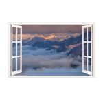 Casa si Gradina - Decoratiuni - Stickere decorative - Sticker decorativ, Fereastra 3D, Peisaj de Munte, 85 cm, 602STK - Infinity.ro