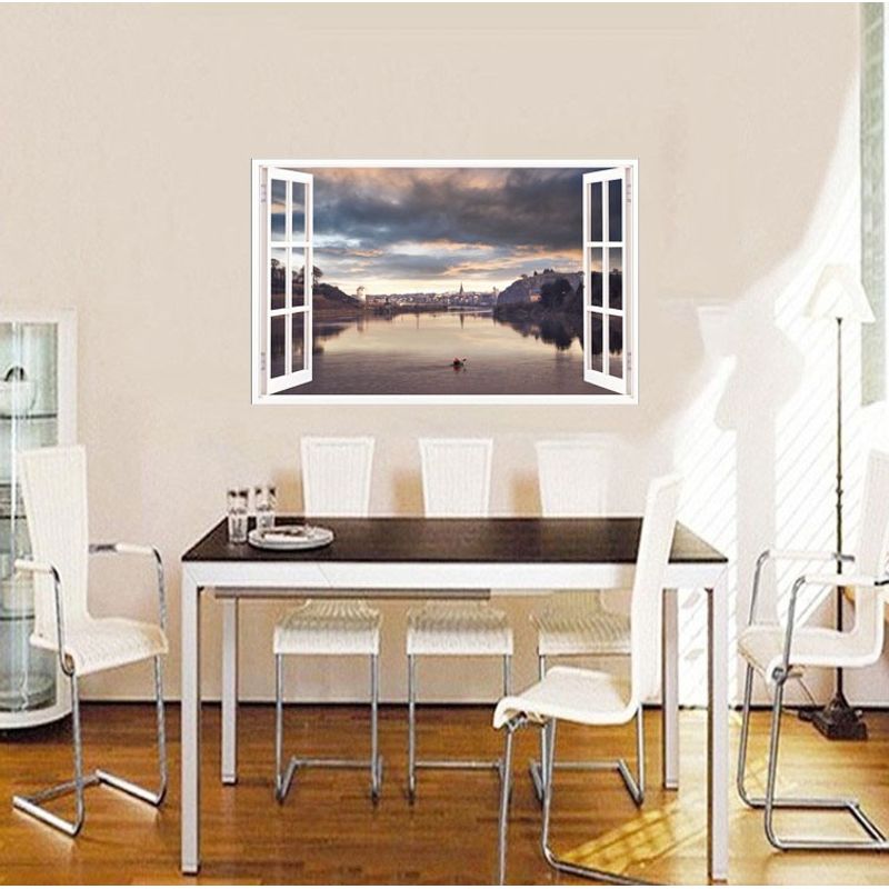 Casa si Gradina - Decoratiuni - Stickere decorative - Sticker decorativ, Fereastra 3D, Lac, 85 cm, 542STK-2 - Infinity.ro