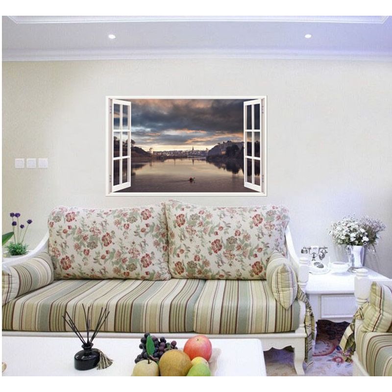 Casa si Gradina - Decoratiuni - Stickere decorative - Sticker decorativ, Fereastra 3D, Lac, 85 cm, 542STK-2 - Infinity.ro