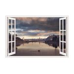 Casa si Gradina - Decoratiuni - Stickere decorative - Sticker decorativ, Fereastra 3D, Lac, 85 cm, 542STK-2 - Infinity.ro