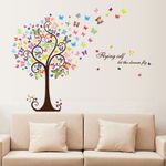 Casa si Gradina - Decoratiuni - Stickere decorative - Sticker decorativ, Copacul cu fluturi, 130 cm, 799STK - Infinity.ro
