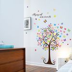 Casa si Gradina - Decoratiuni - Stickere decorative - Sticker decorativ, Copacul cu fluturi, 130 cm, 799STK - Infinity.ro