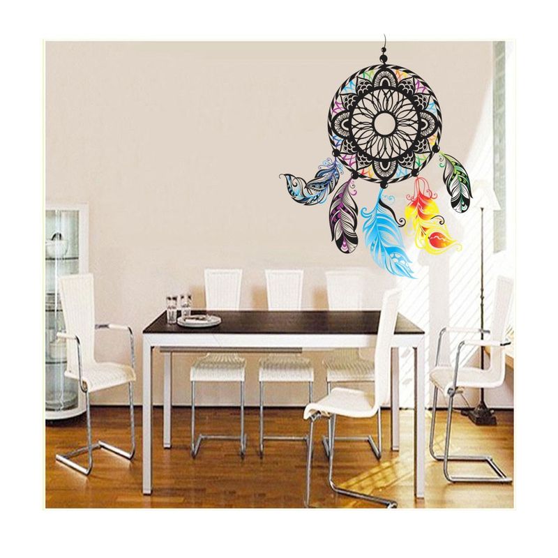 Casa si Gradina - Decoratiuni - Stickere decorative - Sticker decorativ Mandala cu pene, 80 cm , 1081STK - Infinity.ro