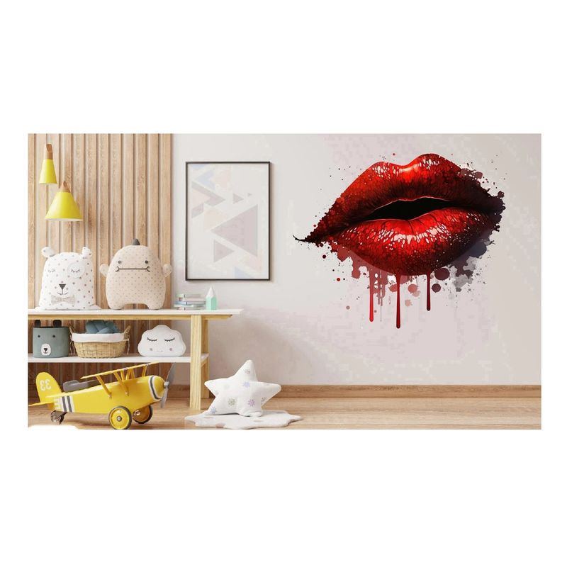 Casa si Gradina - Decoratiuni - Stickere decorative - Sticker decorativ, Buze, Rosu, 65 cm, 1302STK-9 - Infinity.ro