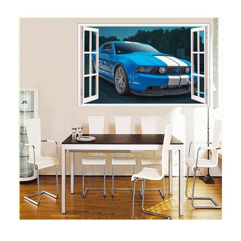 Casa si Gradina - Decoratiuni - Stickere decorative - Sticker decorativ masina, Ferestra 3D, 80 cm, 1011STK - Infinity.ro