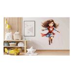 Casa si Gradina - Decoratiuni - Stickere decorative - Sticker decorativ Fata Supererou, Rosu, 76 cm, 1310STK - Infinity.ro