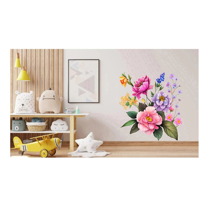 Casa si Gradina - Decoratiuni - Stickere decorative - Sticker decorativ, Flori, Multicolor, 60 cm, 1216STK-3 - Infinity.ro