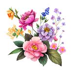 Casa si Gradina - Decoratiuni - Stickere decorative - Sticker decorativ, Flori, Multicolor, 60 cm, 1216STK-3 - Infinity.ro