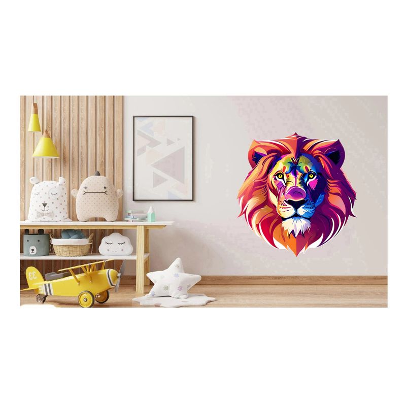 Casa si Gradina - Decoratiuni - Stickere decorative - Sticker decorativ, Leu, Multicolor, 68 cm, 1215STK - Infinity.ro