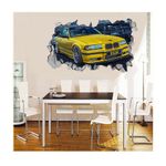 Casa si Gradina - Decoratiuni - Stickere decorative - Sticker decorativ masina, Gaura in perete 3D, 80 cm, 1010STK-1 - Infinity.ro