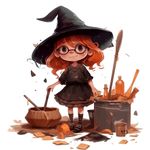 Casa si Gradina - Decoratiuni - Stickere decorative - Sticker decorativ, Mica Vrajitoare, Portocaliu, 66 cm, 1263STK-4 - Infinity.ro