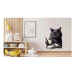 Casa si Gradina - Decoratiuni - Stickere decorative - Sticker decorativ, Pisica, Negru, 71 cm, 1258STK-3 - Infinity.ro