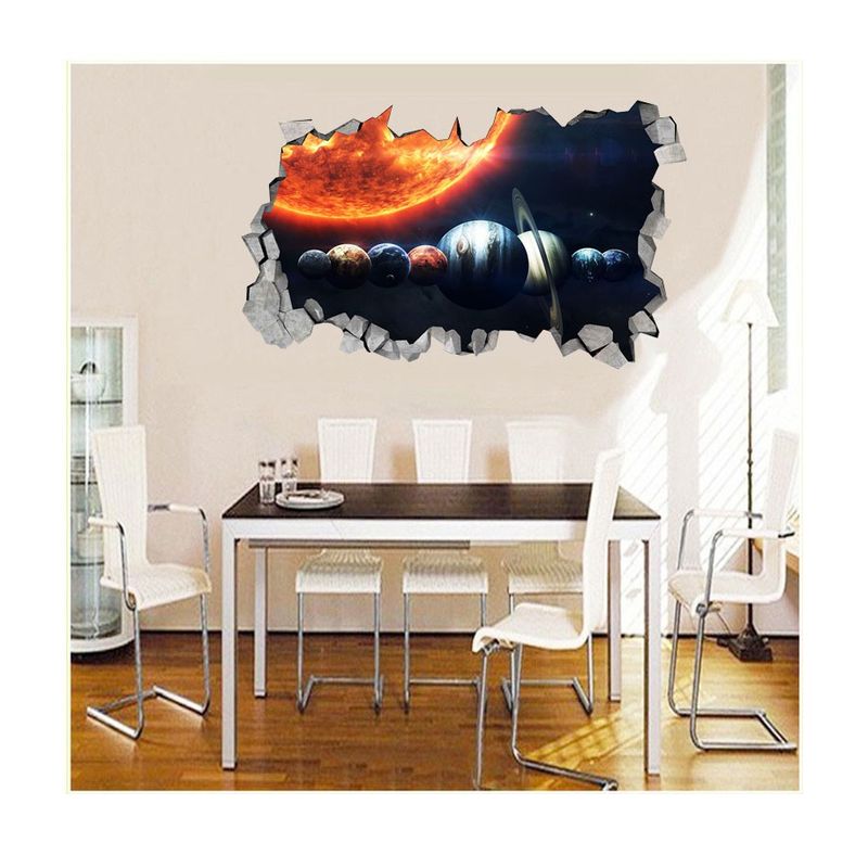 Casa si Gradina - Decoratiuni - Stickere decorative - Sticker decorativ, gaura in perete 3D,  Planeta, 85 cm, 1037STK-1 - Infinity.ro