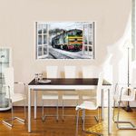 Casa si Gradina - Decoratiuni - Stickere decorative - Sticker decorativ, Fereastra 3D, Tren, 85 cm, 523STK - Infinity.ro